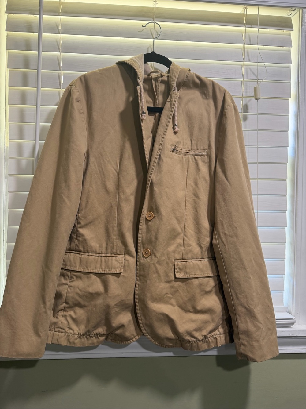 Threads 4 Thought Men's Tan Hooded Lightweight Jacket